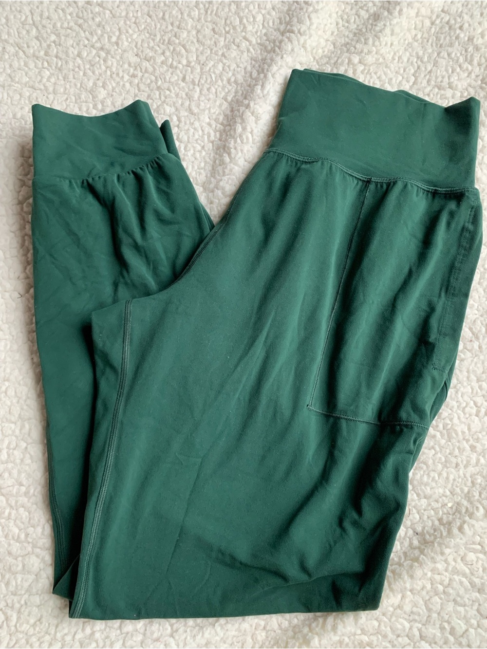 Athleta Forest Green High-Rise Track Joggers with Side Pocket